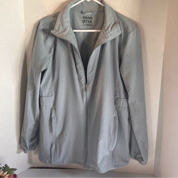 Hang Ten Light Blue Water Repellant Hybrid Zip-Front Utility Jacket - Sz Med - Picture 3 of 9